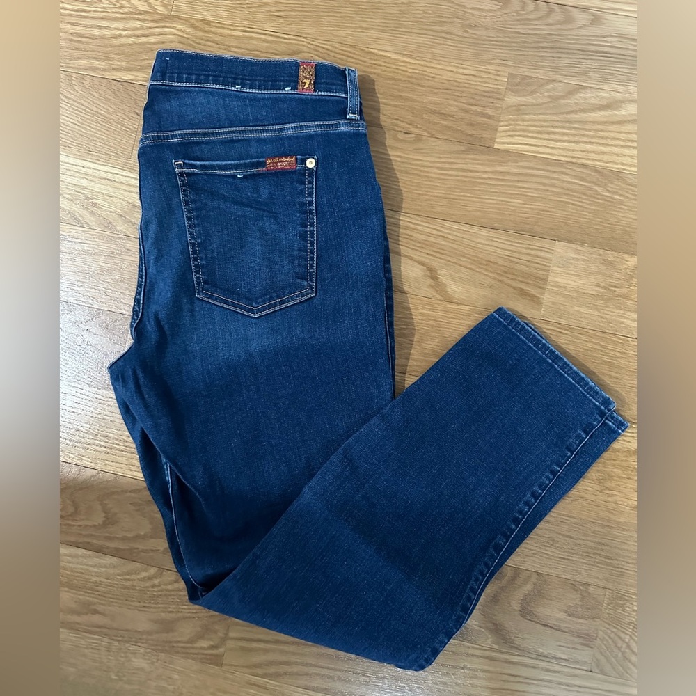 7 for All Mankind the ankle skinny maternity jeans, size 31